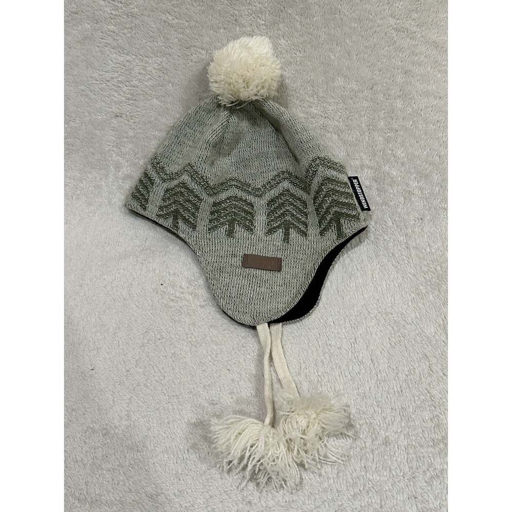 Outdoor Research OR Beanie Hat Wool Blend Lightweight Ski Cap Green Tree Pom Pom
